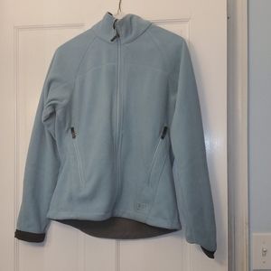 REI powder blue fleece jacket